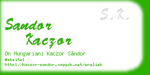 sandor kaczor business card